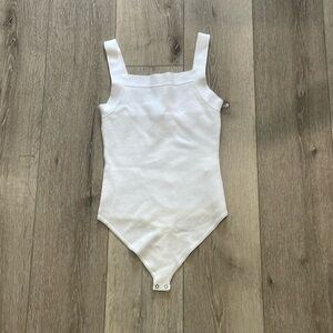 Abercrombie Square neck knit white bodysuit